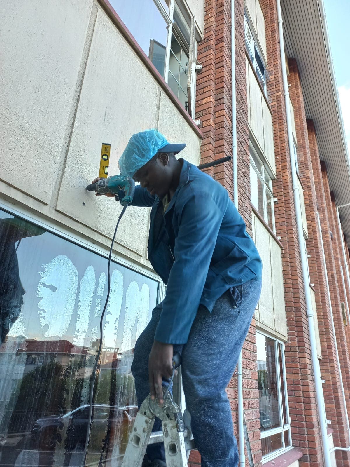 AirTech technician installing an air conditioner